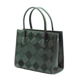 JURGI - Green Suede & Leather Woven Tote