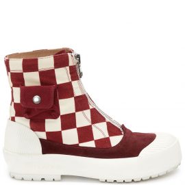 JW Anderson check print zip boots - White