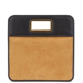 Jil Sander - Square Suede And Leather Clutch Bag - Womens - Black Tan
