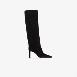 Jimmy Choo - Black Mavis 85 Knee-High Suede Boots - Women's - Calf Leather/Goat Skin/Rubber