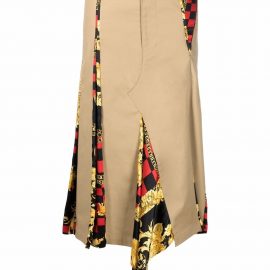 Junya Watanabe x Versace spliced panel-detail asymmetric skirt - Neutrals