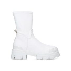KG Kurt Geiger Women's Ankle Boots White Vegan Trekker Sock