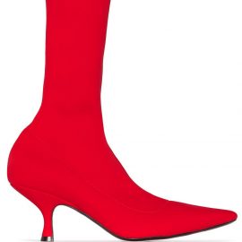 KHAITE Taylor mid calf sock boots - Red