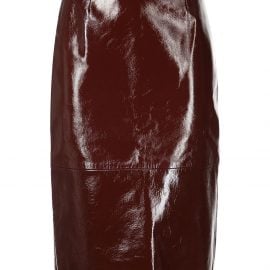 KHAITE The May patent leather skirt - Red