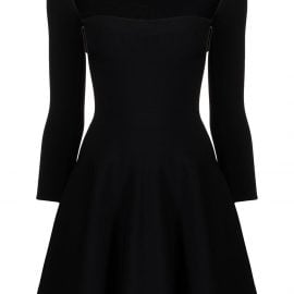 KHAITE square-neck flared mini dress - Black