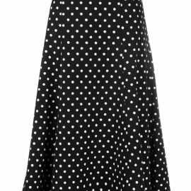 Kate Spade polka dot-print flared midi skirt - Black