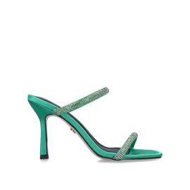 Kg Kurt Geiger Frances - Green jewelled two strap heels