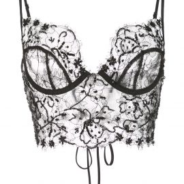 Kiki de Montparnasse beaded lace-detail bra - Black