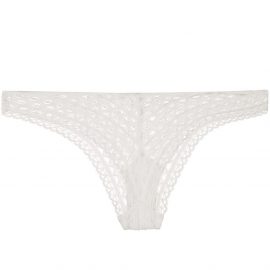 Kiki de Montparnasse macramé lace Brazilian-cut briefs - White