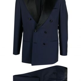 Kiton double-breasted dinner suit - Blue