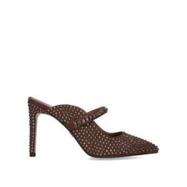 Kurt Geiger London Women's Heels Brown Jewelled Embellished Strap Duke Drench