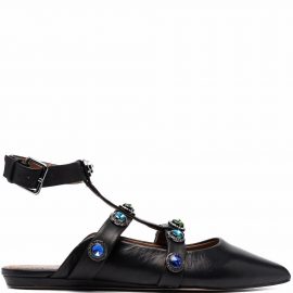 Kurt Geiger London crystal-embellished ballerina shoes - Black