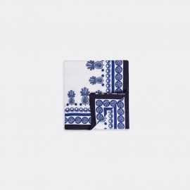La DoubleJ Tableware - 'Big Pineapple Blu' medium tablecloth in Big Pineapple Blu (Pla) 100% Linen