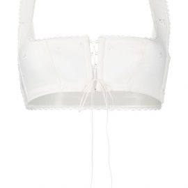 La Perla lace-up detail bra - White