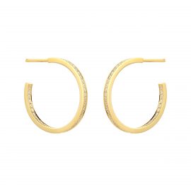 Libretto 18ct Yellow Gold 0.43cttw Diamond Hoop Earrings