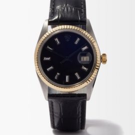 Lizzie Mandler - Vintage Rolex Datejust 36mm Diamond & Gold Watch - Mens - Black