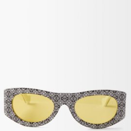 Loewe Eyewear - Anagram-print D-frame Acetate Sunglasses - Mens - Multi