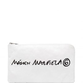 MM6 Maison Margiela logo-print clutch bag - White