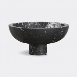 MMairo Tableware - 'Inside Out' fruit bowl, black in Black Nero Marquinia