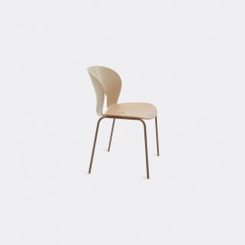 Magnus Olesen Seating - 'Chair Ø', beige and brown in Nature Beige Metal / Oak