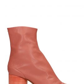 Maison Margiela High Heels Ankle Boots In Rose-pink Leather