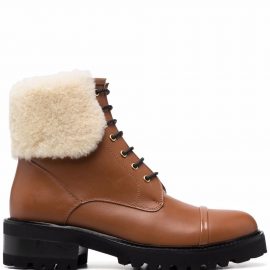 Malone Souliers shearling-trim ankle boots - Brown