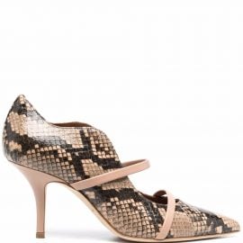 Malone Souliers snakeskin-effect leather pumps - Brown