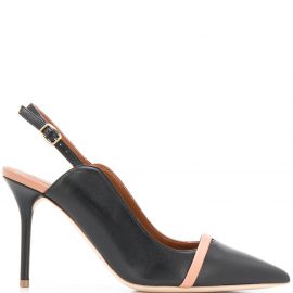 Malone Souliers two-tone 85mm sling back pumps - Black