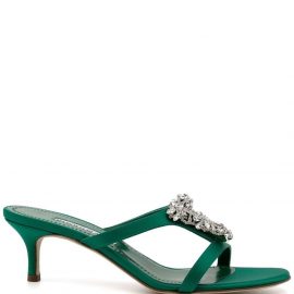Manolo Blahnik Trinamu 50mm crystal-embellished sandals - Green
