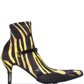 Marine Serre zebra print 80mm ankle boots - Black