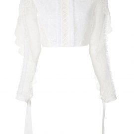 Martha Medeiros Ariella ruffle appliqué blouse - White