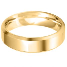 Mens 9ct Gold 5.0mm Bevelled Edge Court Wedding Ring BBE5.0V/F0_ 9Y