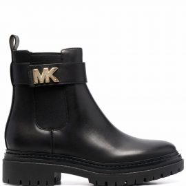 Michael Michael Kors logo-plaque ankle boots - Black