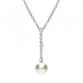 Mikimoto Platinum Diamond White 10mm South Sea Pearl Necklace