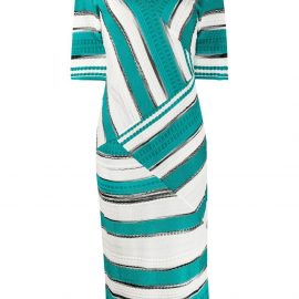 Missoni striped knitted midi dress - Green