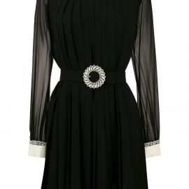 Miu Miu contrast collar mini dress - Black