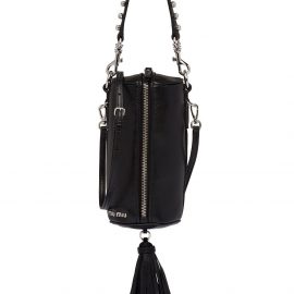 Miu Miu embellished fringed shoulder bag - Black