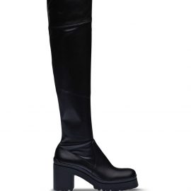 Miu Miu square toe over-the-knee boots - Black