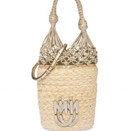 Miu Miu straw mesh bucket bag - Neutrals