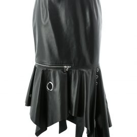 Monse grommet-details trumpet leather skirt - Black