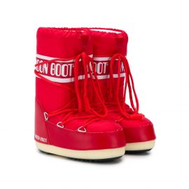 Moon Boot Kids logo print snow boots - Red