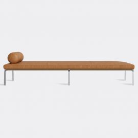 NORR11 Seating - 'The Man' daybed, cognac in Cognac Stainless Steel - Upholstered,