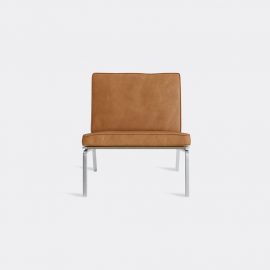 NORR11 Seating - 'The Man' lounge chair, cognac in Cognac Stainless Steel - Upholstered,