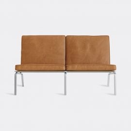 NORR11 Seating - 'The Man' two seat couch, cognac in Cognac Stainless Steel - Upholstered,