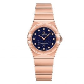 OMEGA Constellation Manhattan 18ct Rose Gold Diamond Ladies Watch