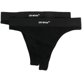 Off-White logo-print briefs (pack of two) - Black