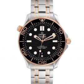Omega Black 18K Rose Gold And Stainless Steel Seamaster 210.20.42.20.01.001 Men's Wristwatch 42 MM