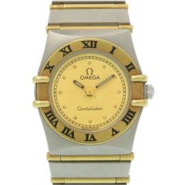 Omega Constellation Full Bar Combi 1262.10 Quartz Watch K18 Yellow Gold Stainless Steel, Yellow