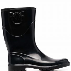 PINKO Love-embossed wellington boots - Black