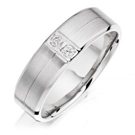Palladium Diamond Men's Wedding Ring